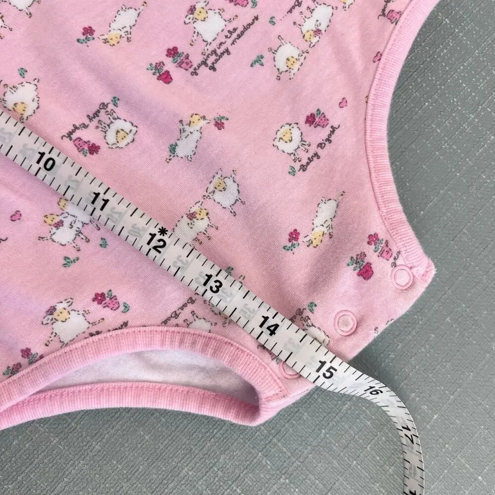 Vintage OshKosh B'gosh Pink Baby Lamb Bodysuit 6-9 Months